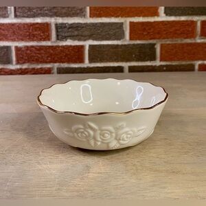 Vintage‎ Lenox Rose Blossom Bowl Cream Gold Trim Fine China Scalloped